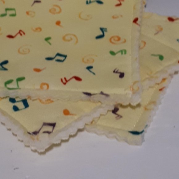 Yellow Music Notes Cotton Coasters Set of 4 - Picture 3 of 3